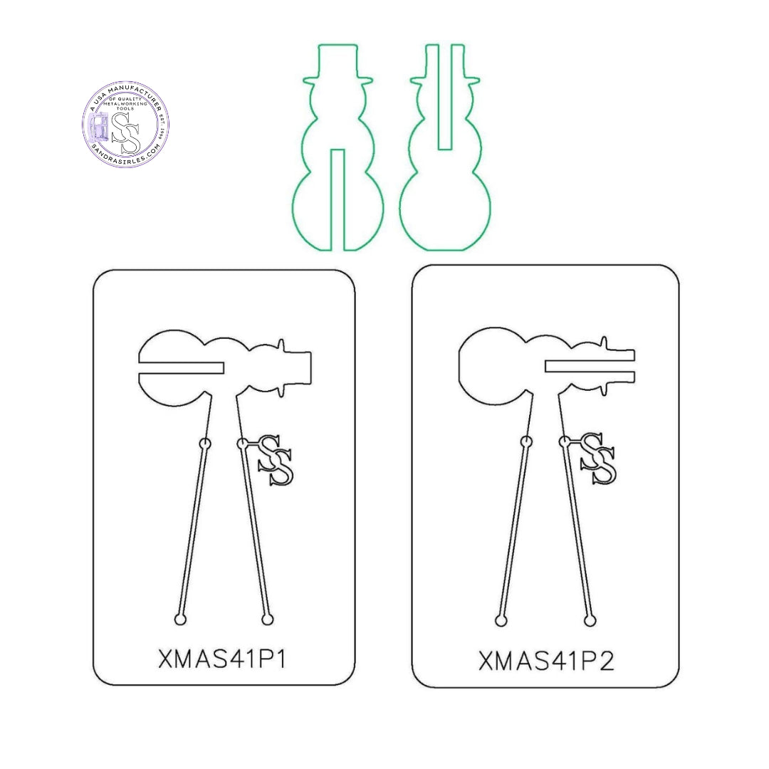 PANCAKE DIE XMAS41 3-D SNOWMAN/HAT 2 PIECE SET